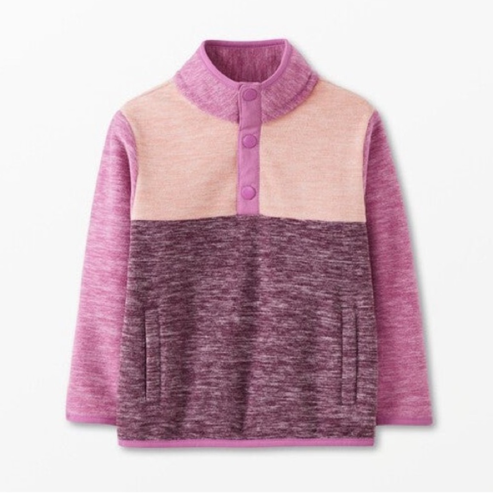 Hanna Andersson Heathered Colorblock Polarfleece Pullover size 8